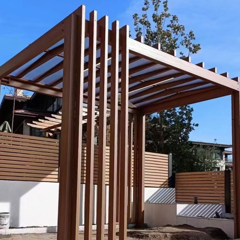 Pergola din imitatie lemn de metal
